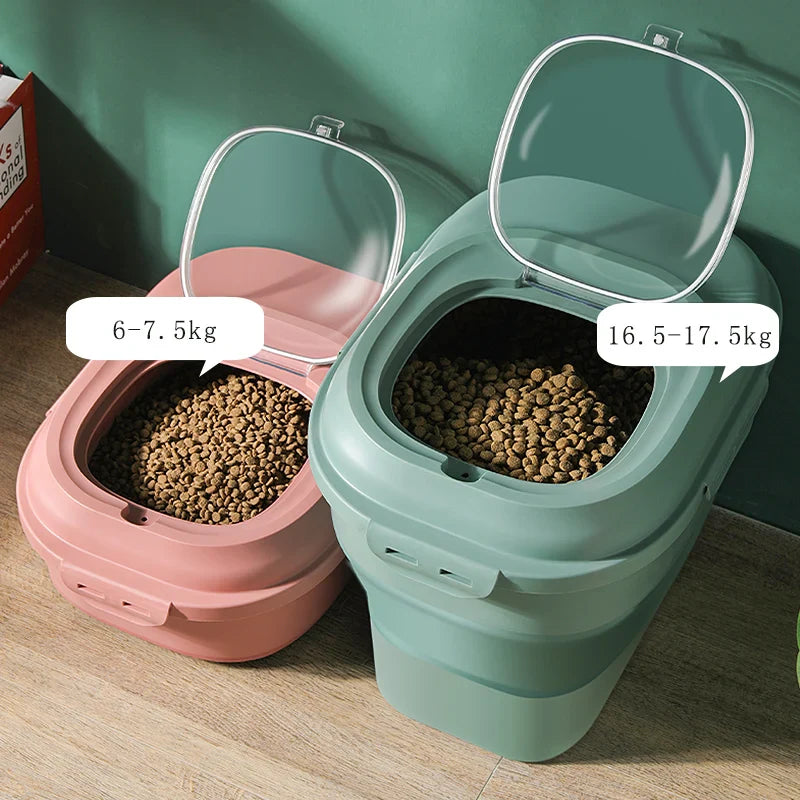 Pet Food Storage Container: Fresh Airtight Design with Measuring Cup  ourlum.com   