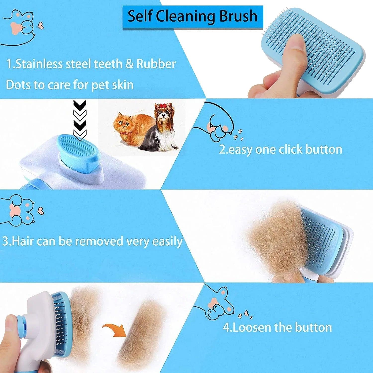 Pet Hair Grooming Brush: Effortless Hair Removal and Skin Health  ourlum.com   