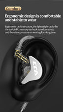 Hybrid Wired In-Ear HiFi Headphones with Noise-Cancelling and Mic - KZ ZEX Pro CA4  ourlum.com   