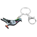 Acrylic Carrier Pigeon Keychains: Trendy Bird Bag Purse Charms for Women & Men  ourlum.com   