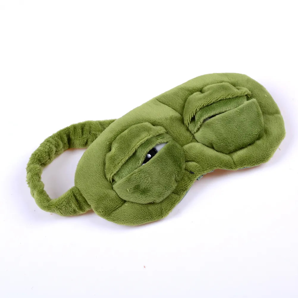 Cute Sad Frog 3D Travel Eye Mask: Comfortable Unisex Blindfold