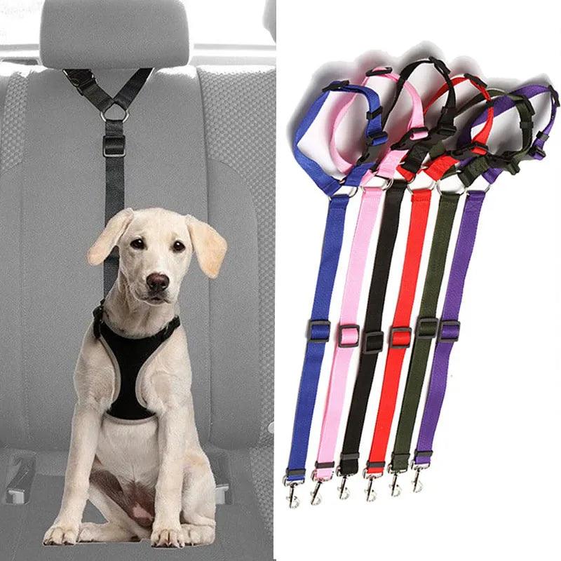 Pet Travel Safety Harness and Seat Belt for Small Medium Dogs and Cats - Adjustable Nylon Leash with 13 Color Options  ourlum.com   
