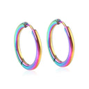 Trendy Small Hoop Earrings Clip-On Gold Stainless Steel Jewelry