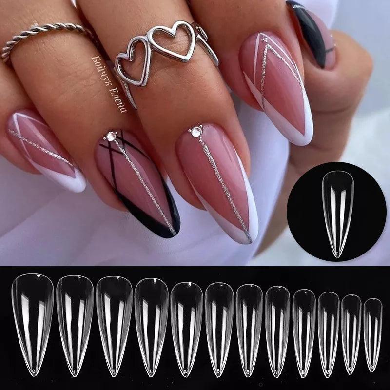 Coffin Soft Gel Press-On Nails Kit - Nail Extension System with Various Nail Tips  ourlum.com   