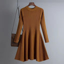 Knit Elegance Sweater Dress Chic A-Line Style for Women