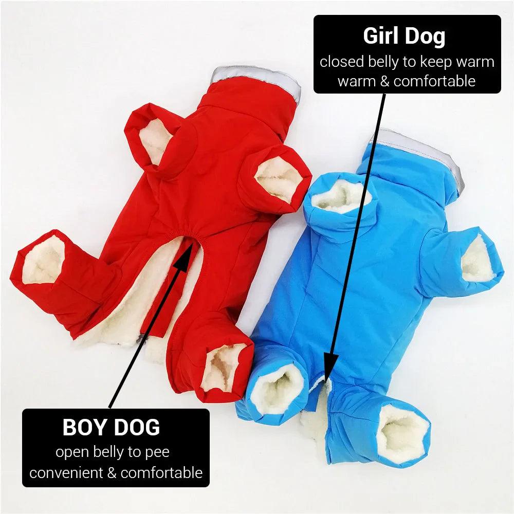 Winter Warm Waterproof Reflective Dog Jumpsuit for Small Dogs  ourlum.com   