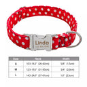 Engraved Nylon Pet ID Collar with Nameplate for Dogs: Personalized Safety Tag Collar  ourlum.com 008RE S 