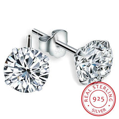 Sparkling Crystal Silver Stud Earrings: Elegant Wedding Jewelry