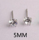 Sparkling Crystal Silver Stud Earrings Elegant Wedding Jewelry