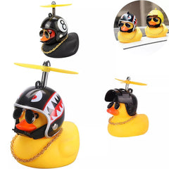 Yellow Duck Helmet Wind Spinner: Fun Riding Accessory for Car or Bike