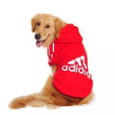 Winter Dog Adidog Sport Hoodies: Stylish Warm Clothing for Pets  ourlum Red S(1-2KG dogs) 