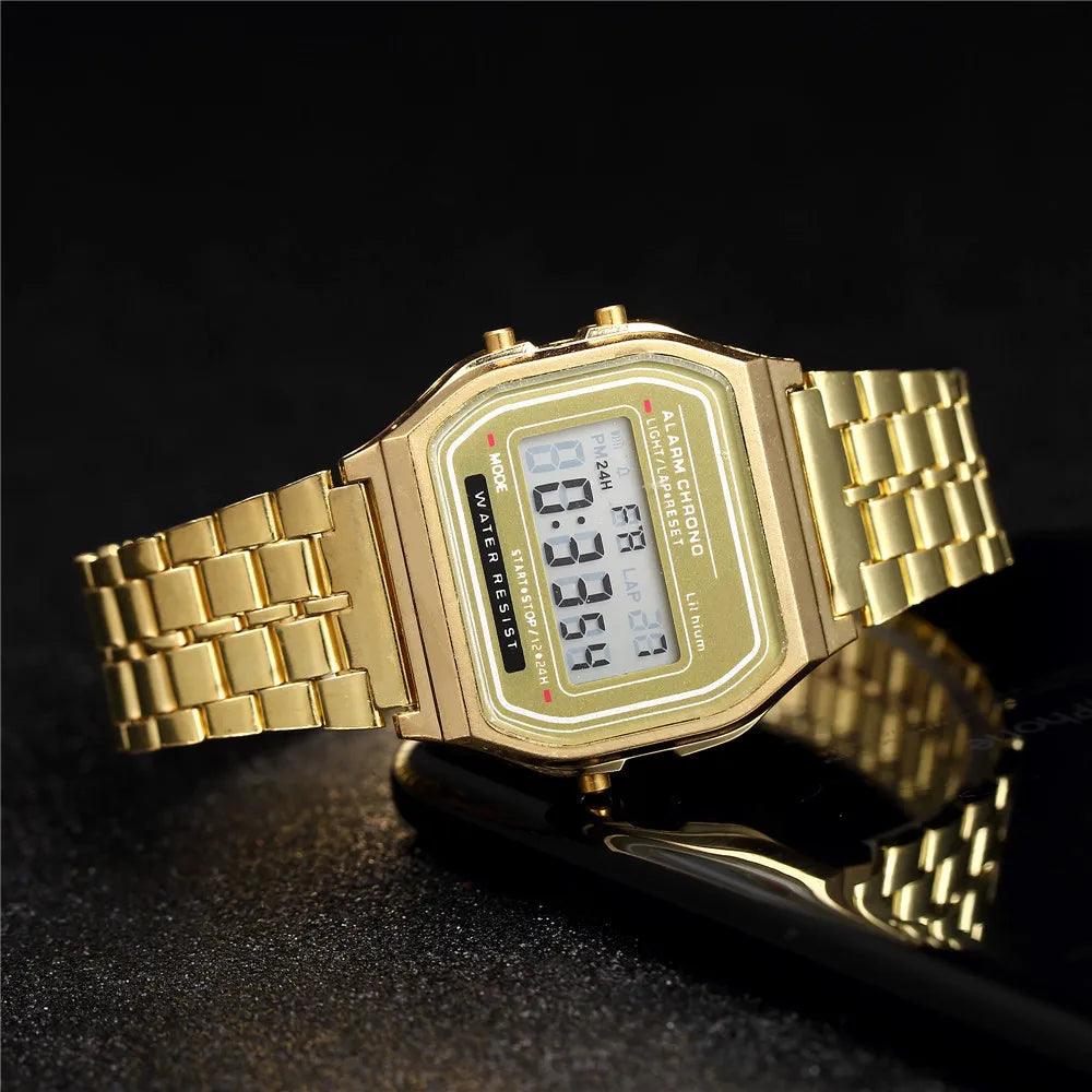 Rose Gold Silicone Watch: Trendy LED Digital Clock for Stylish Women  ourlum.com   