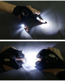 Night Light Waterproof Fishing Gloves with LED Flashlight