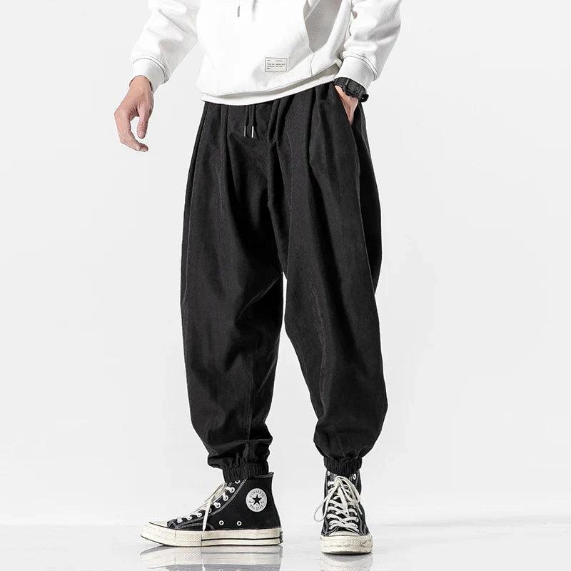 Black Hip Hop Streetwear Jogger Harem Trousers for Men  ourlum.com   