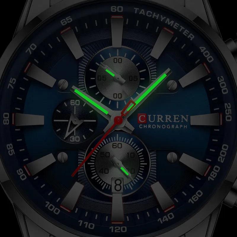 CURREN Men's Luxury Chronograph Quartz Watch with Waterproof Sport Design  ourlum.com   