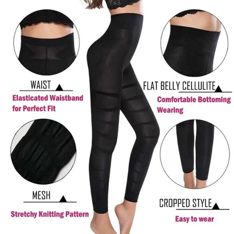 High Waist Anti-Cellulite Compression Leggings for Tummy Control & Thigh Sculpting