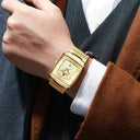 Gold Quartz Men's Watch Stylish Waterproof Luxury Timepiece