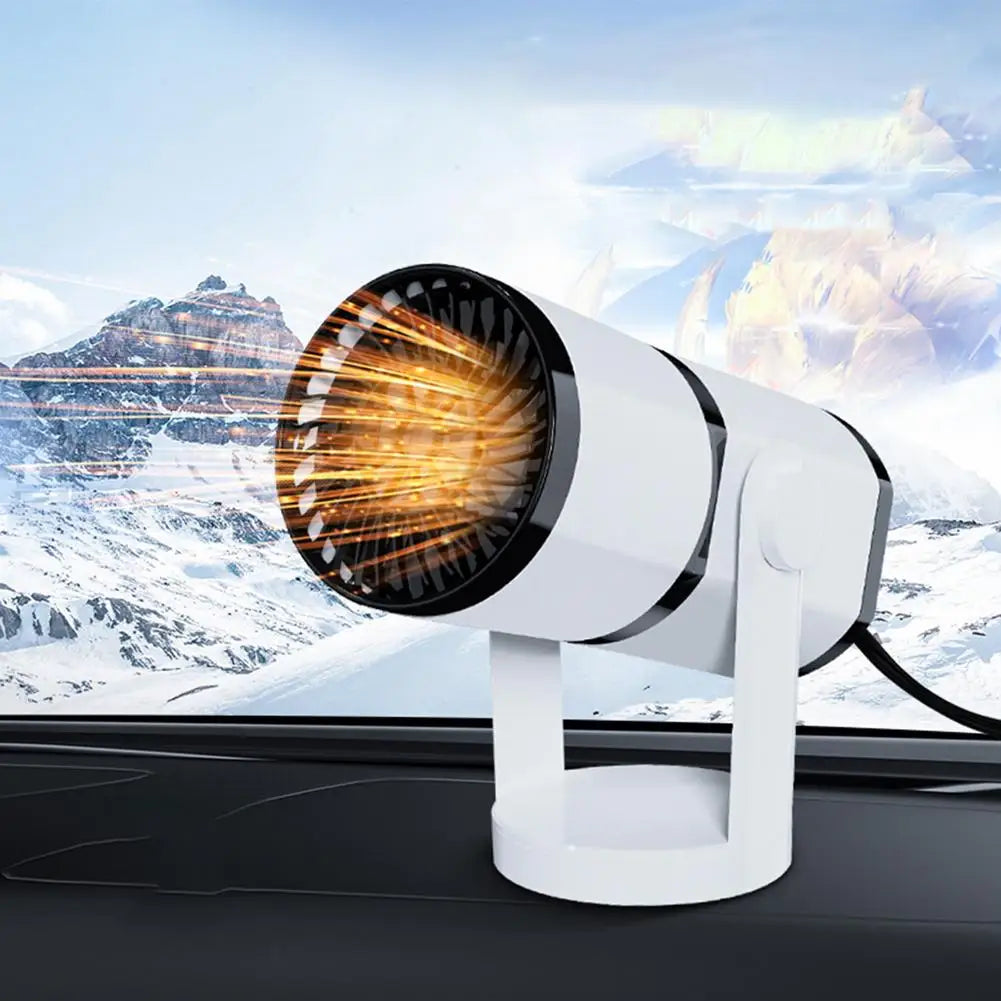 12V 150W/24V 200W Portable Electric Car Heater Heating Cooling Fan Warmer Wind Defrosting Black ABS Snow Demister Defroster 2in1