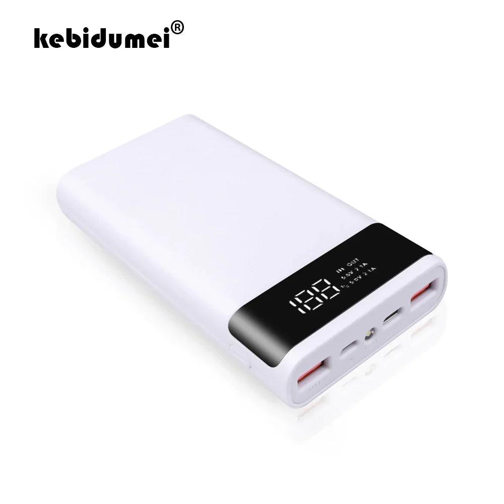 kebidumei Dual USB Micro USB Type C Power Bank Shell 5V DIY 4/6*18650 Case Battery Charge Storage Box Without Battery  ourlum.com   