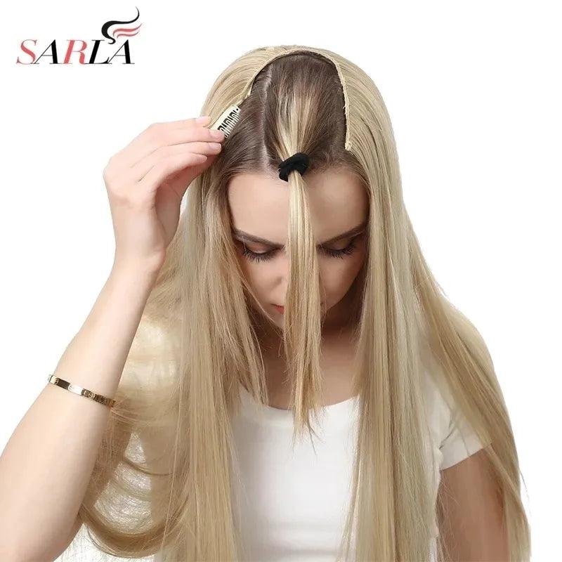 Synthetic U Part Blonde Hair Extension: Instant Volume & Length