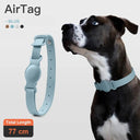 Leather Dog Cat Collar for Apple AirTag Tracker - Pet Anti-lost Accessory  ourlum.com AC38-blue-L  