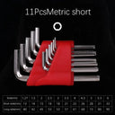 8/11 Piece Hex L-Wrench Short Arm Tool Set Portable Pocket