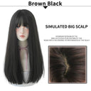 7JHHWIGS Light Brown Straight Wig Stylish Heat-Resistant