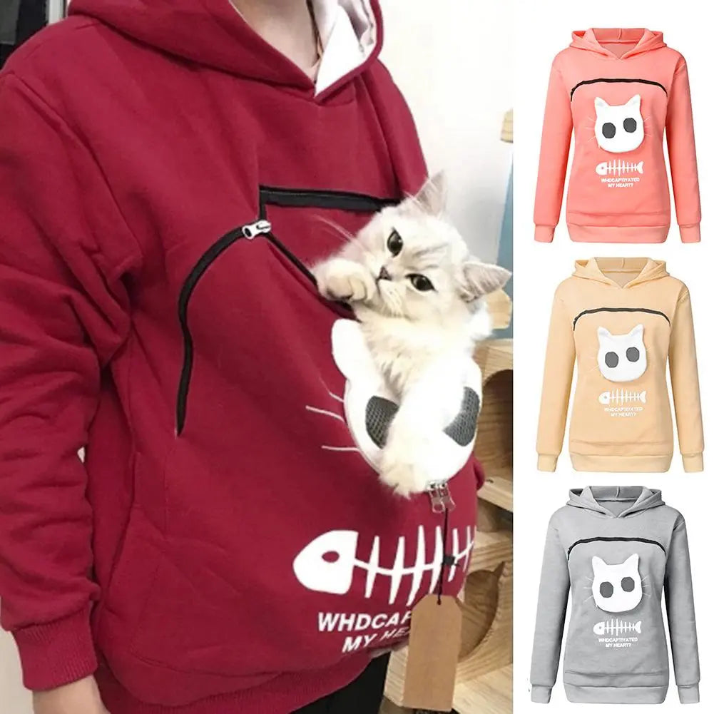 Pet Lover's Kangaroo Pet Carrier Hoodie with Cuddle Pouch  ourlum.com   