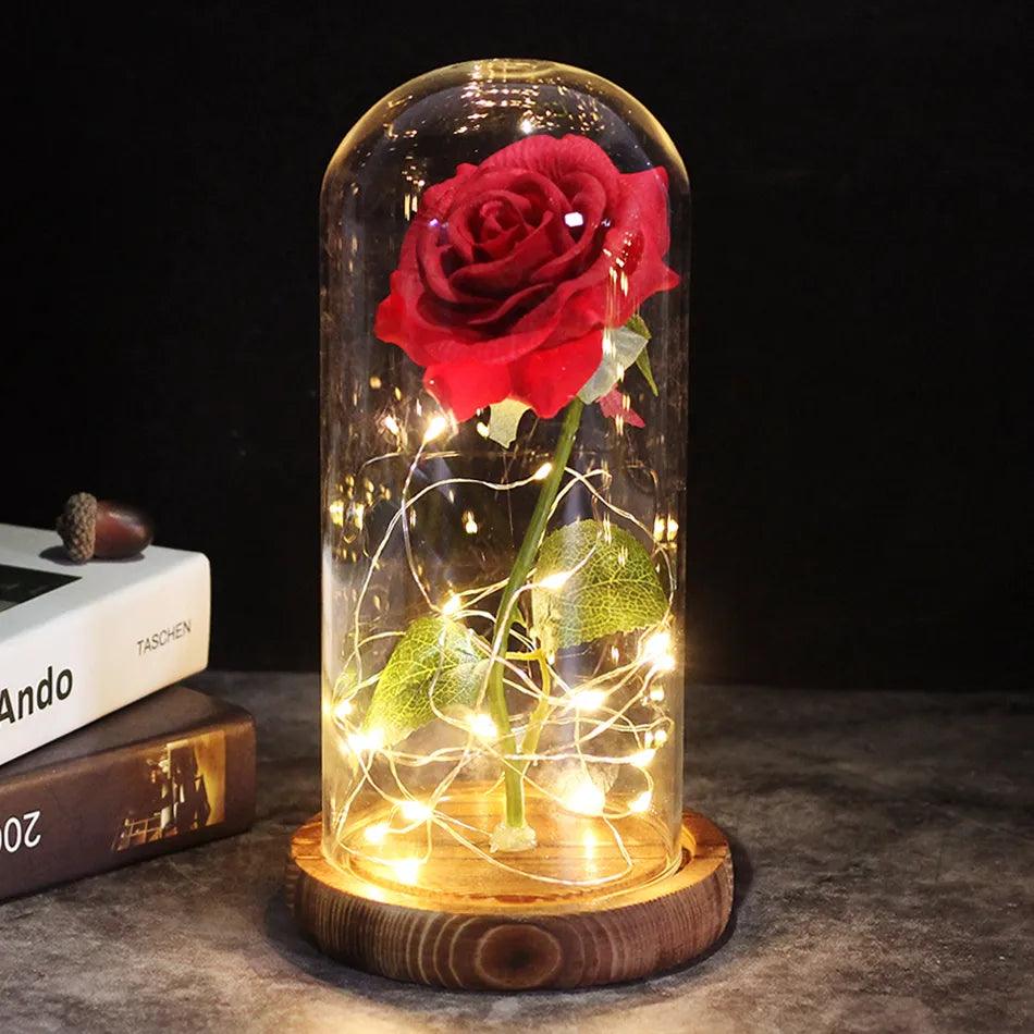 Enchanted Galaxy Rose LED Glass Dome - Eternal Love Gift for Valentine's Day and Mother's Day  ourlum.com   