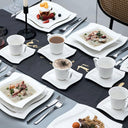 MALACASA Amparo 60-Piece White Porcelain Dinnerware Set