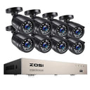 ZOSI Outdoor Surveillance Kit: Crystal Clear Day/Night Vision, Instant Alerts  ourlum.com 8CH DVR x 8 Cameras None Poland