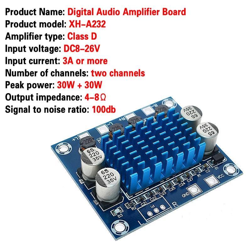 TPA3110 XH-A232 30W+30W Digital Stereo Audio Amplifier Board - High-Quality Sound Experience  ourlum.com   