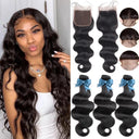 Brazilian Body Wave Hair Bundle Set with Lace Closure Deal