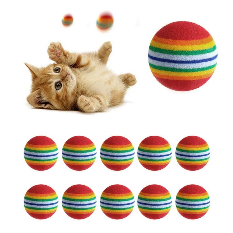 Colorful Interactive Cat Toy Ball Set for Playful Pets: Durable, Fun, and Vibrant!  ourlum.com   