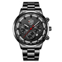 Sophisticated Stainless Steel Calendar Quartz Watch with Luminous Hands