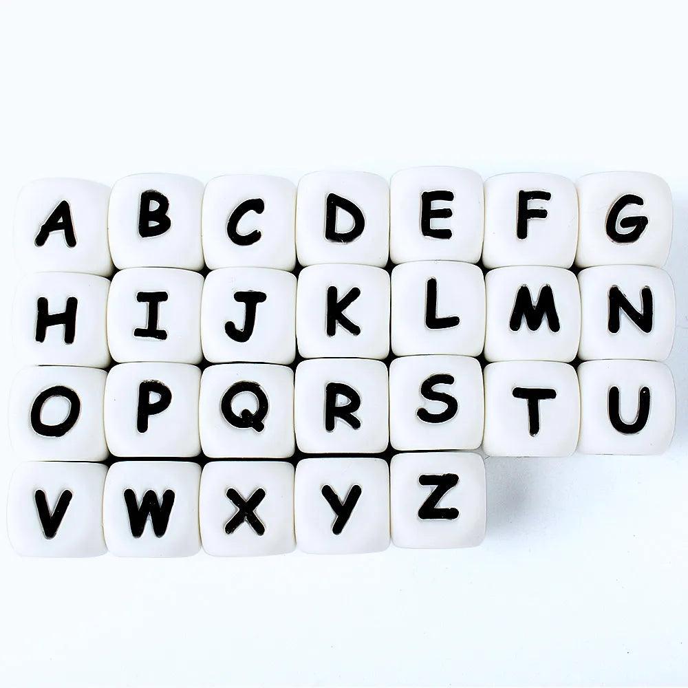 Baby Silicone Letters Teething Beads Set - BPA Free Sensory Alphabet Chew Toys  ourlum.com 10pcs mix letter  