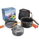 Portable Aluminum Alloy Camping Cookware Set for 2-3 People