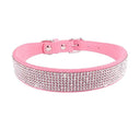 Crystal Glitter Rhinestone Dog Collar for Small Medium Pets  ourlum.com pink XS 