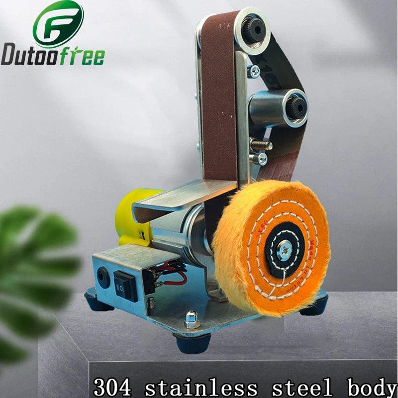 Multifunctional Desktop Vertical Mini Electric Abrasive Belt Sandpaper Polishing Machine DIY Angle Grinder Sharpening Machine  ourlum.com   