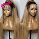 Ombre Honey Blonde Straight Lace Front Wig 100% Human Hair