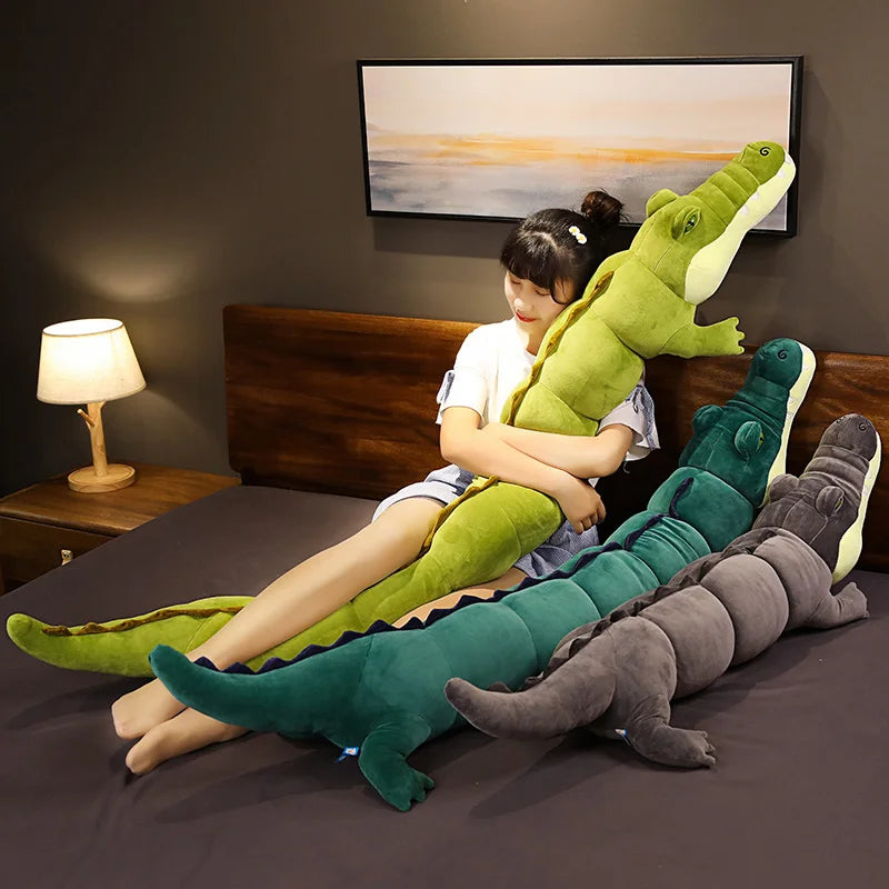 80-180cm Simulation Crocodile Plush Toys Stuffed Soft Animals Plush Long Crocodile Pillow Doll Home Decoration Gift for Children