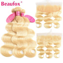 Blonde Brazilian Body Wave Hair Bundle Set with Lace Frontal