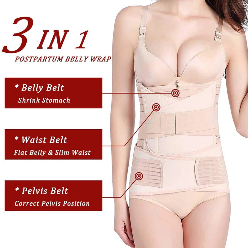 Ultimate 3-in-1 Postpartum Belly Belt for C-Section Recovery & Waist Shaping