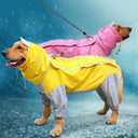 Large Dog Waterproof Raincoat Hooded Jacket Overalls - 6XL  ourlum.com   