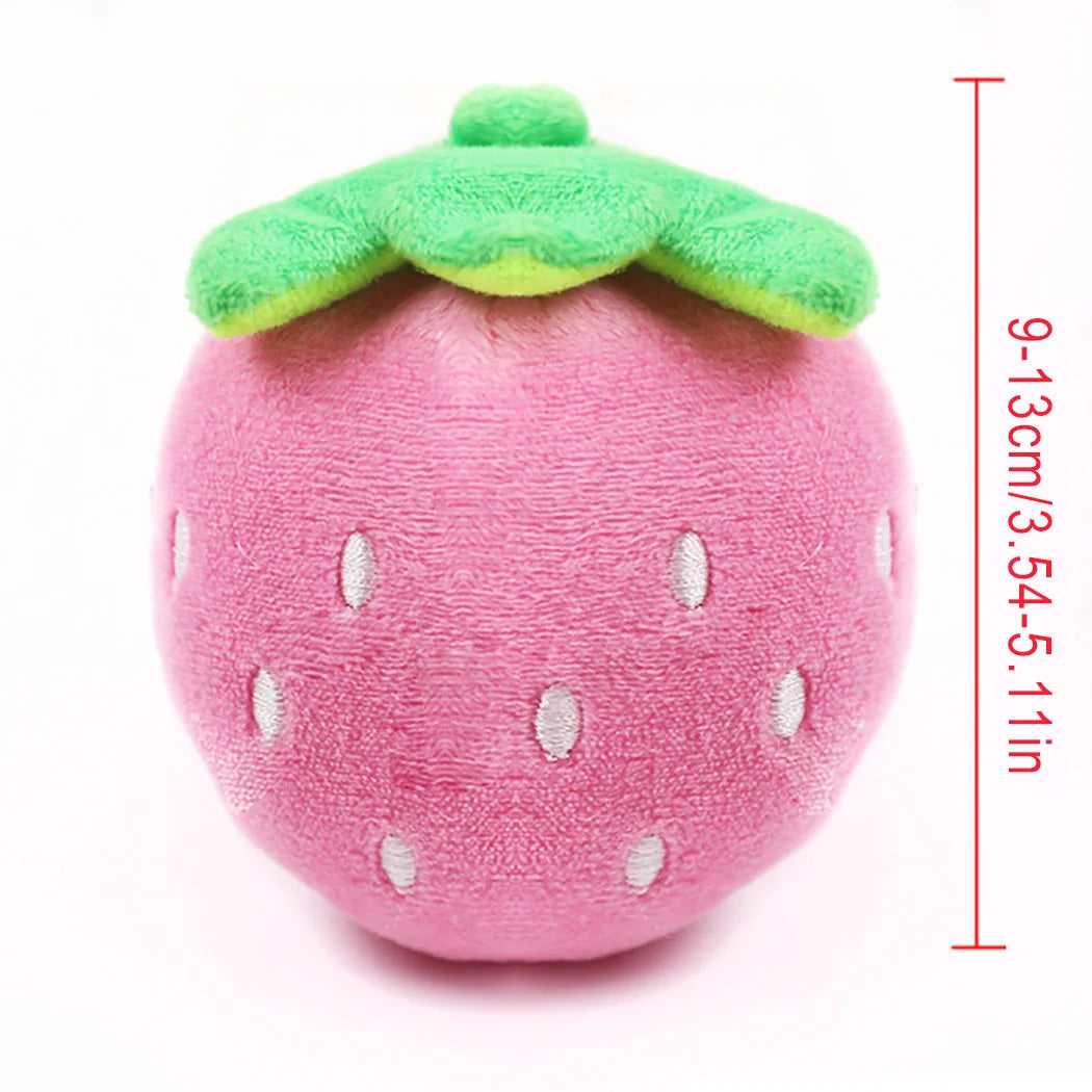 Cute Strawberry Cartoon Dog Squeaky Pet Toy - Fun Plush Puzzle Chew Toy  ourlum.com 2  