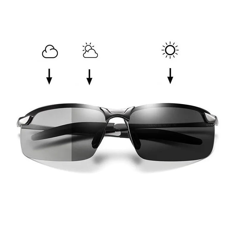 Photochromic Polarized Chameleon Sunglasses for Men: UV Protection & Lightweight Vision