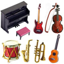 1/12 Scale Mini Musical Instruments Set for Dollhouses Toys