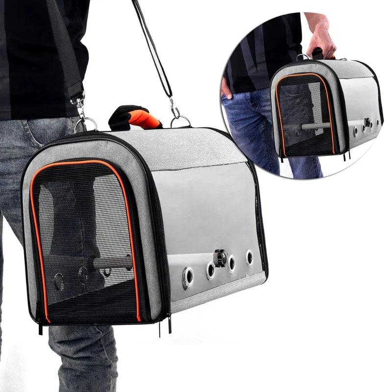 Bird Travel Bag with Perch - Portable Parrot Carrier Cage  ourlum.com   