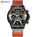 CURREN Men's Military Leather Chronograph Watch: Stylish & Functional Timepiece  ourlum.com black black watch United State 