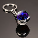 Creative 12 Constellation Key Ring Time Stone Keychain